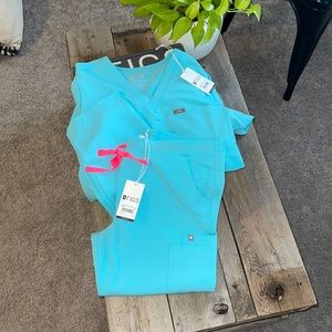 Limited edition neon blue figs scrubs